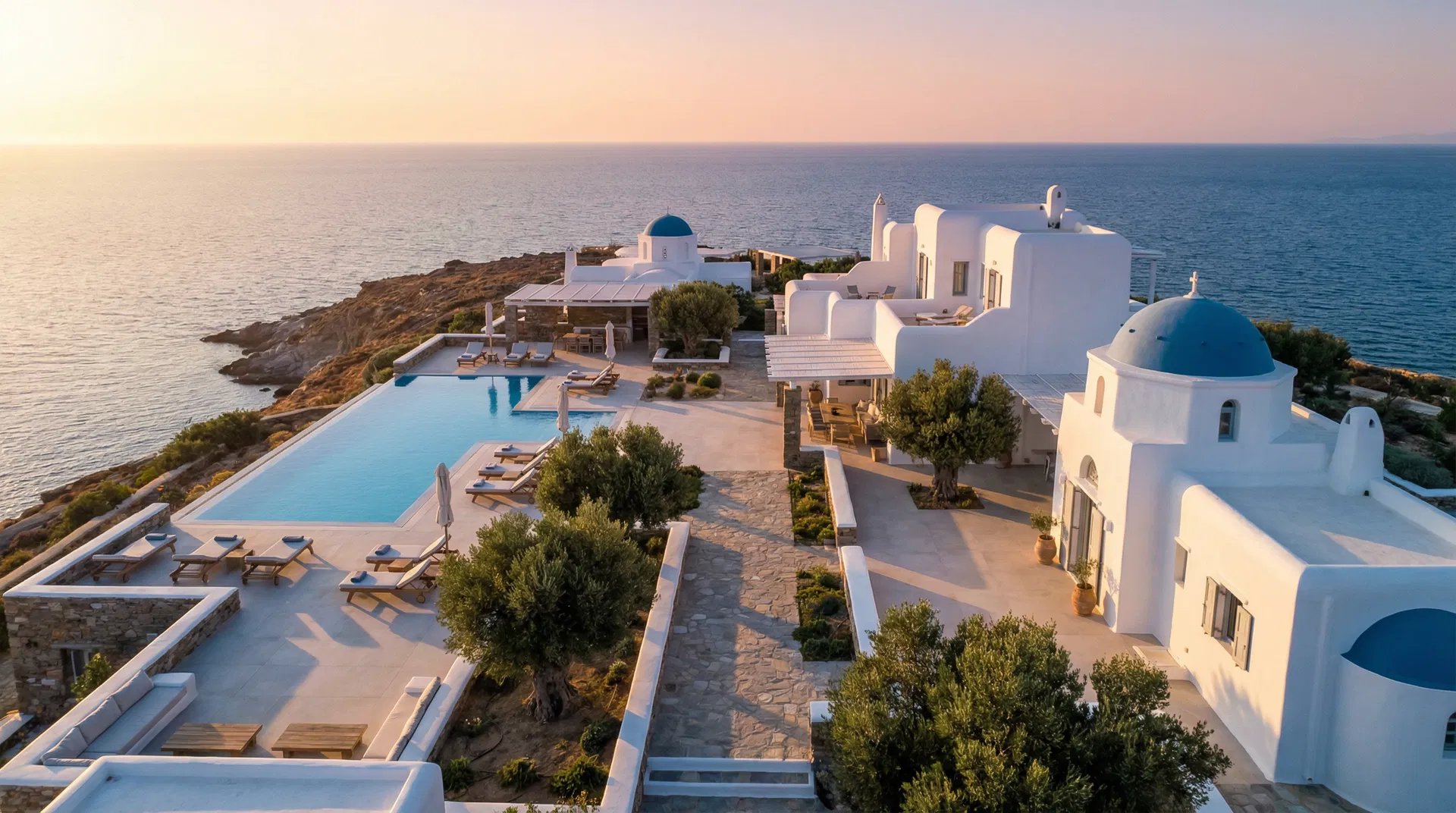Luxury villa estate in the Greek islands