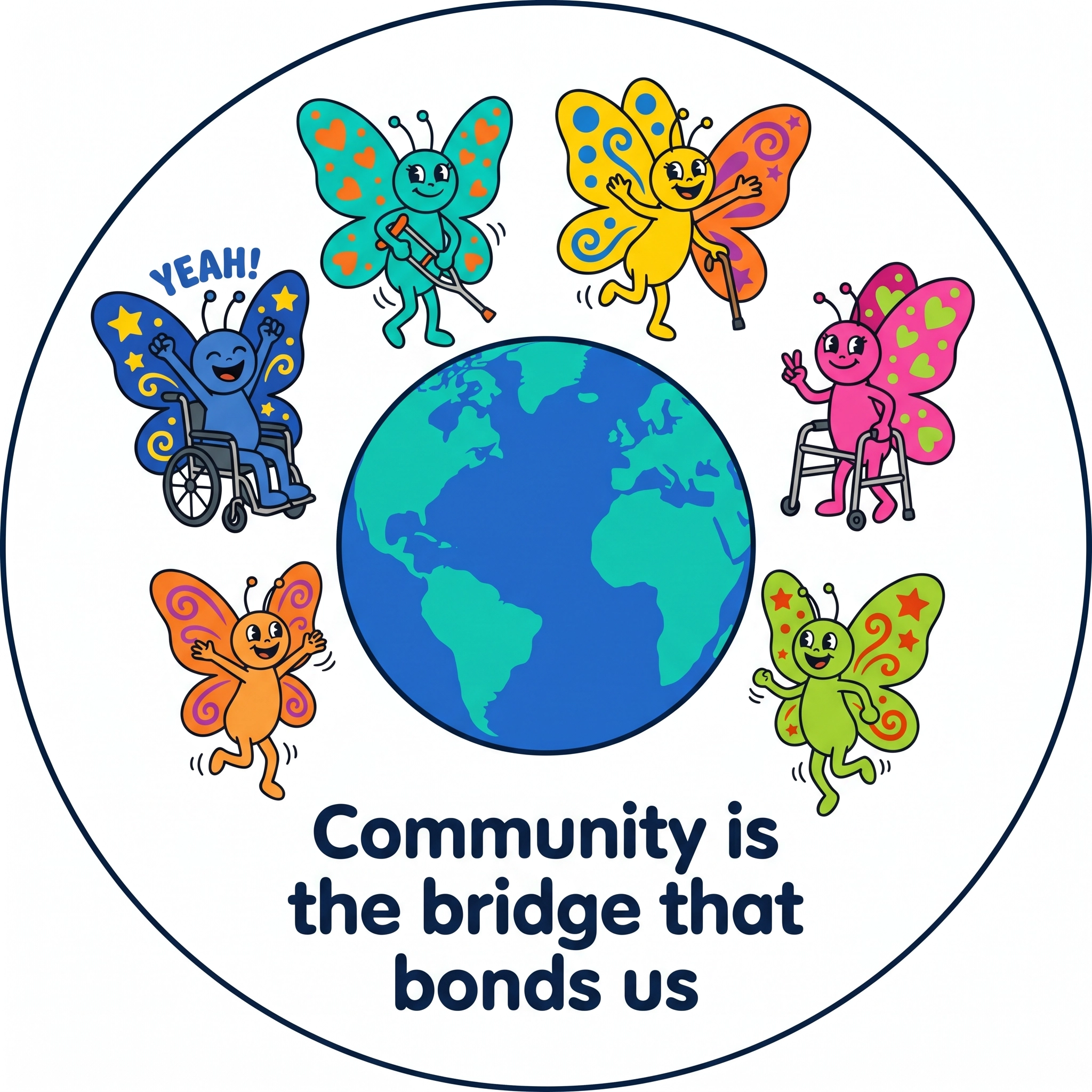 Dancing butterflies around the globe — Hypopara Life community logo