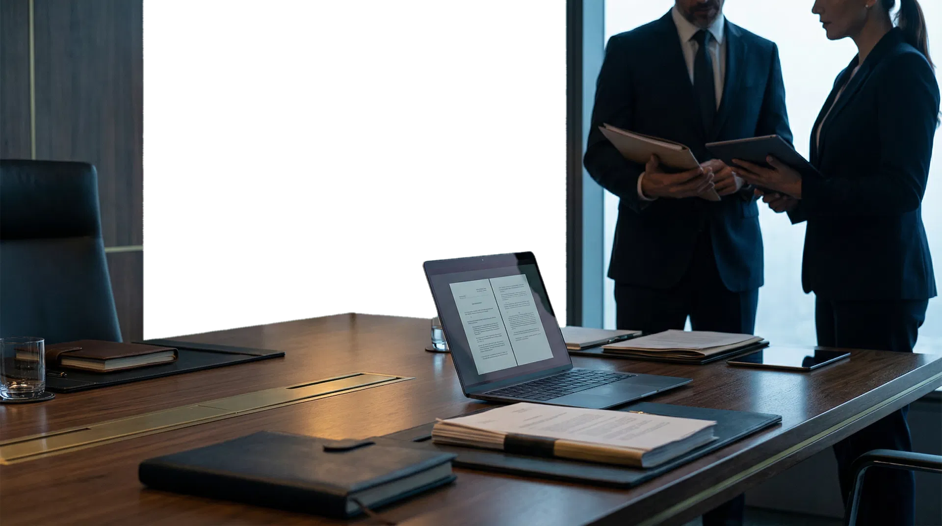 Escena editorial de consultoría jurídica y tecnológica