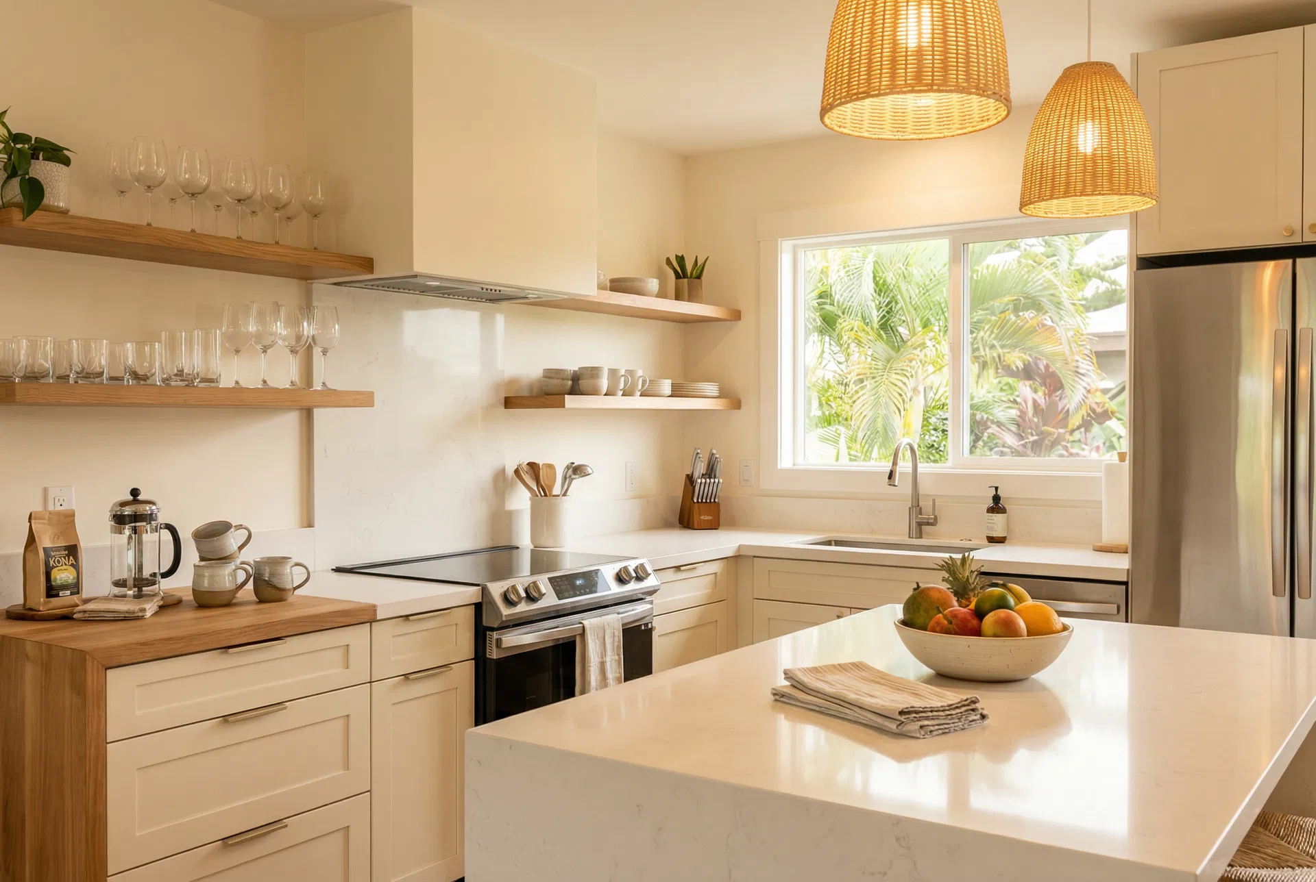 Spotless kitchen reset and ready for Airbnb guests - Oahu cleaning service