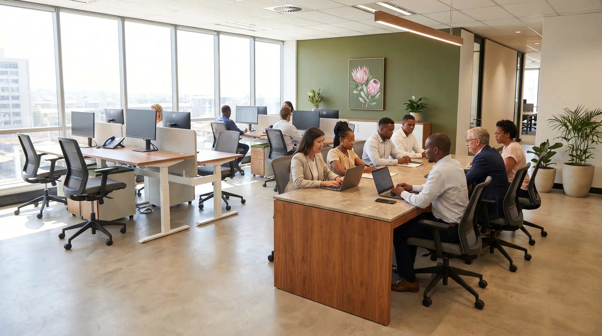 Modern office workspace