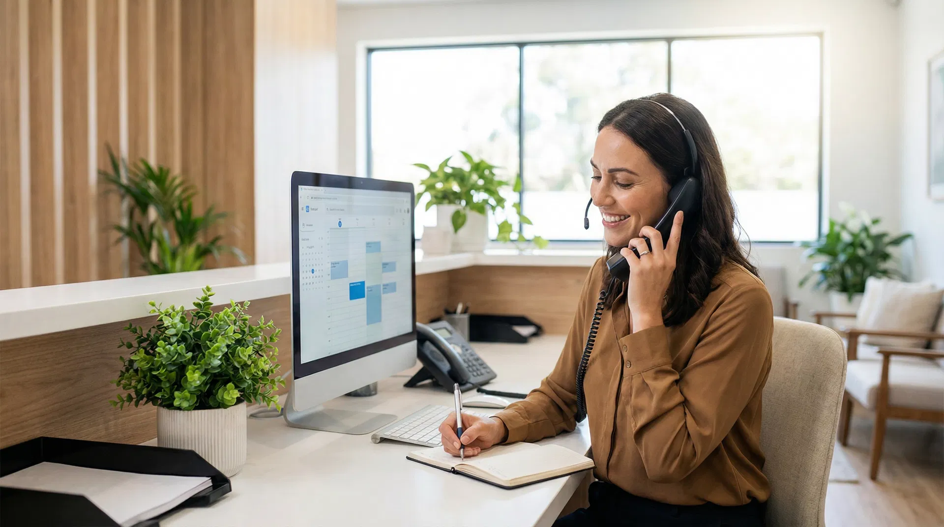 Concierge service coordinator providing personalized support by phone