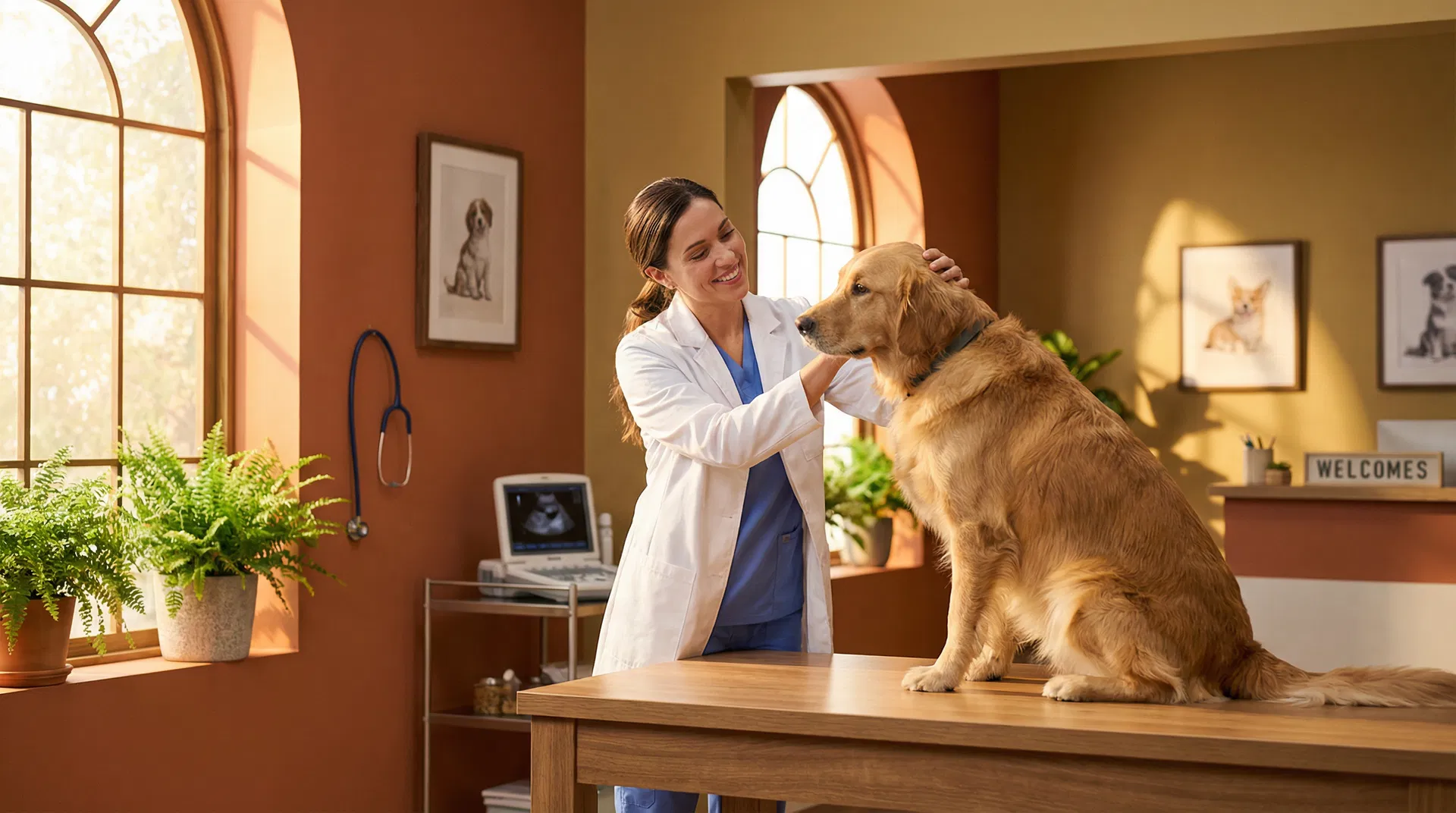 Veterinarian caring for a pet at Van Aken Pet Hospital
