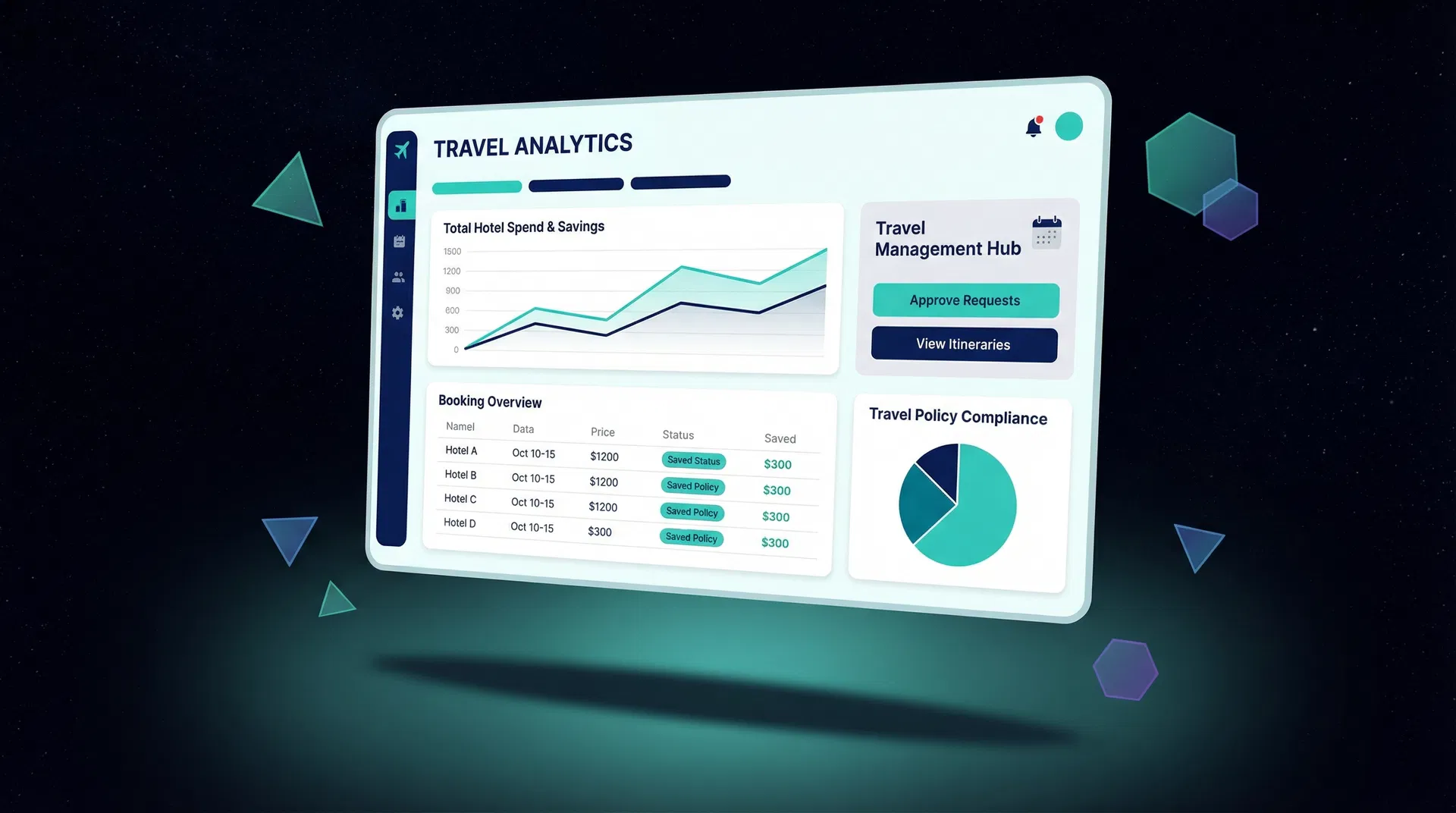 Interface REDUVO — Tableau de bord de gestion des voyages
