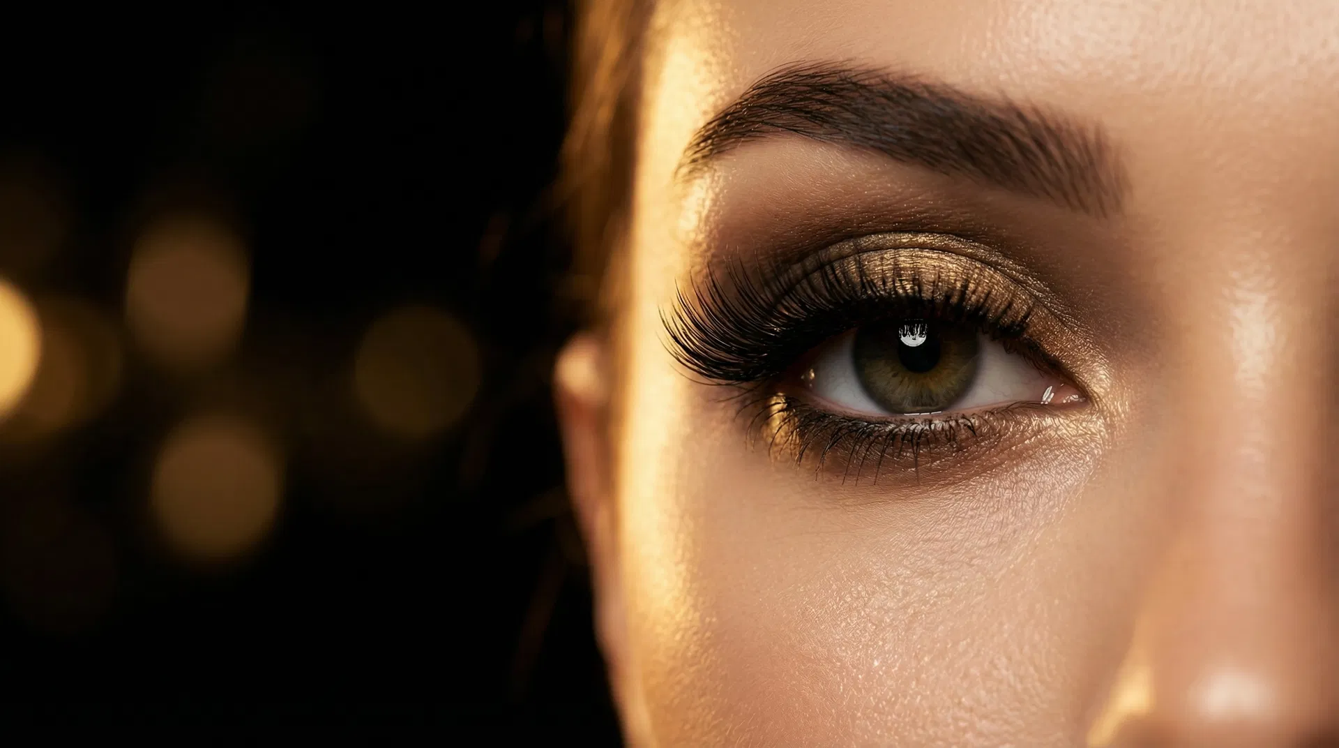 Karina haciendo pestañas