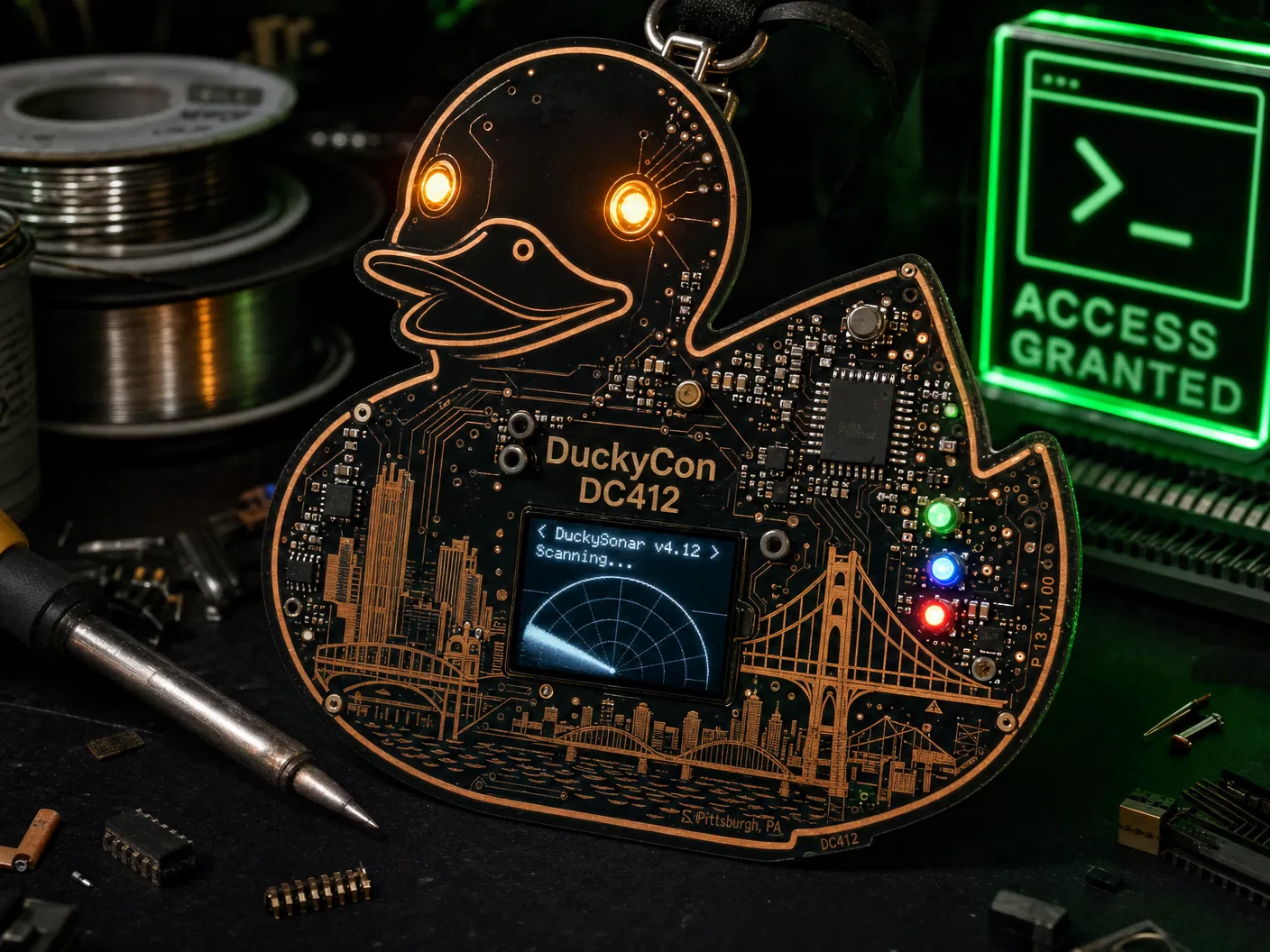 DuckyCon DC412 custom electronic conference badge