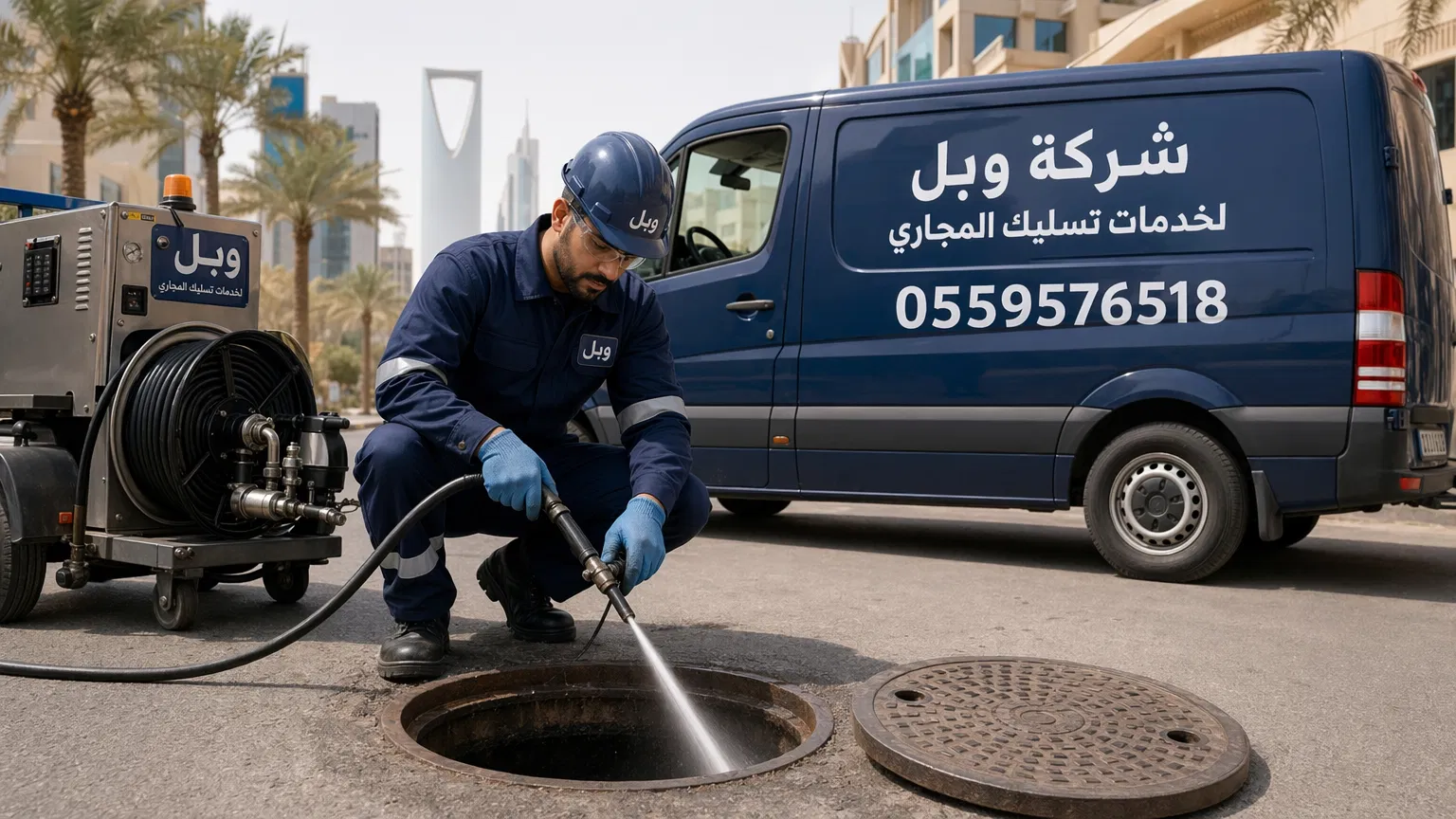 فني شركة وبل يقوم بتسليك مجاري في الرياض برقم 0559576518