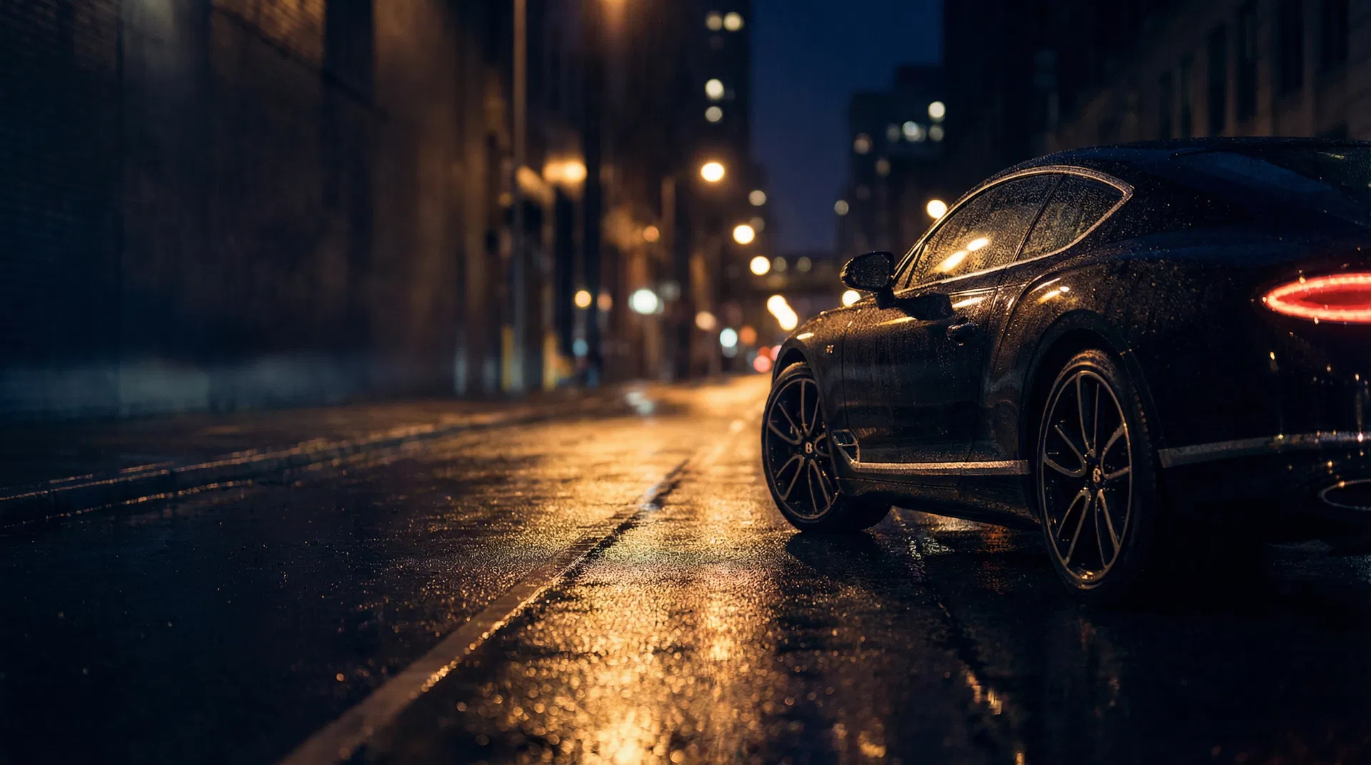 Luxury vehicle at night