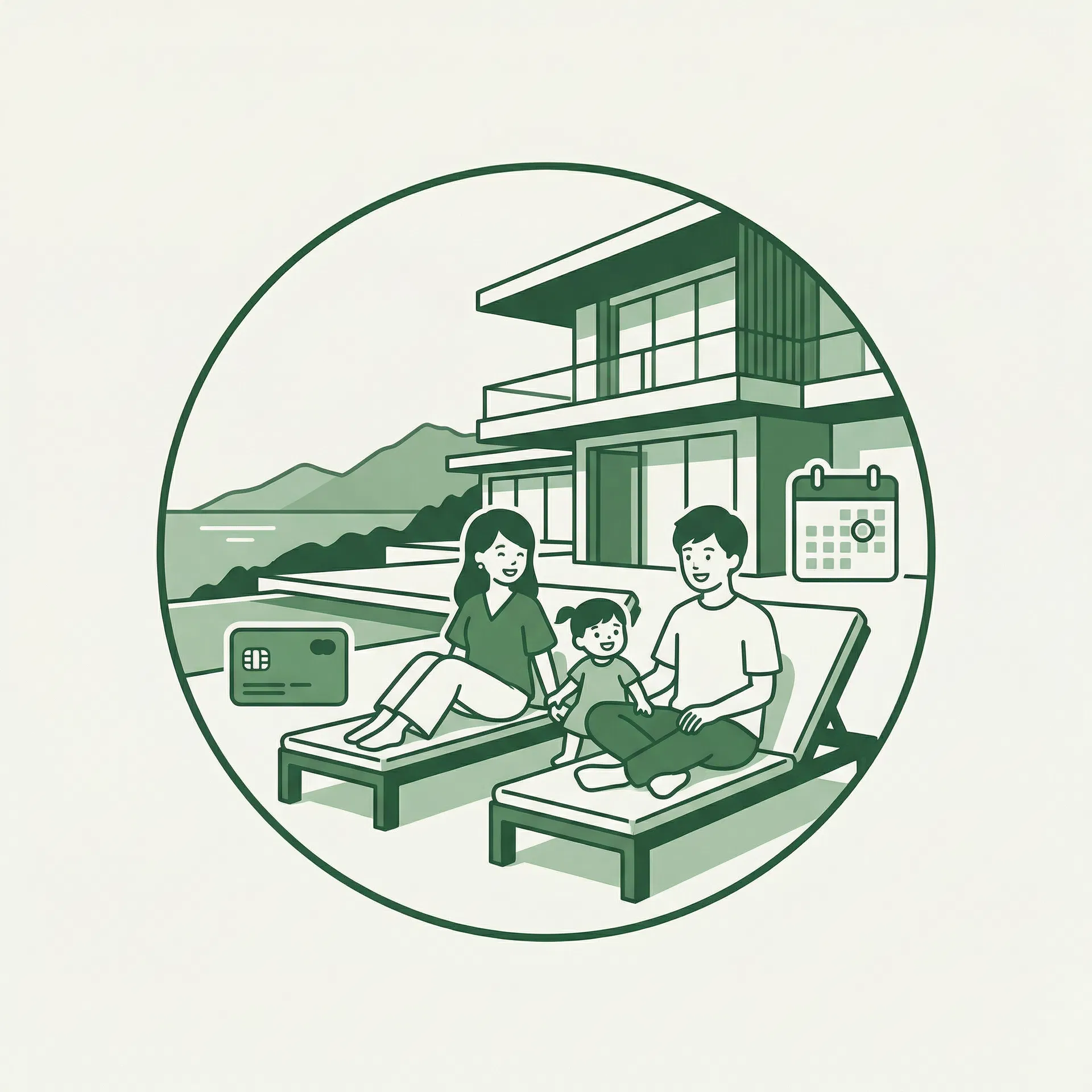 健保保養施設・リゾート利用のイラスト