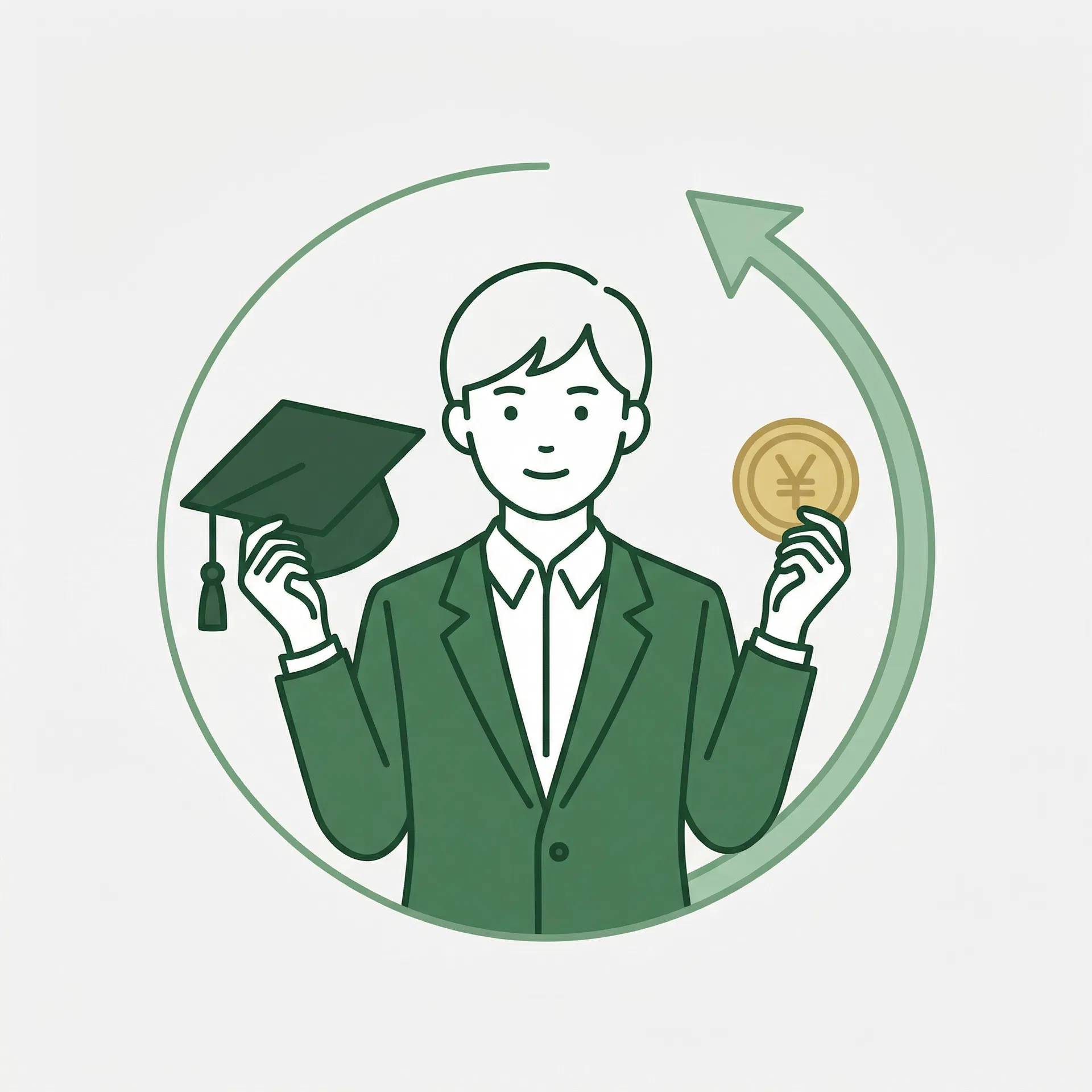 奨学金返還支援制度のイラスト