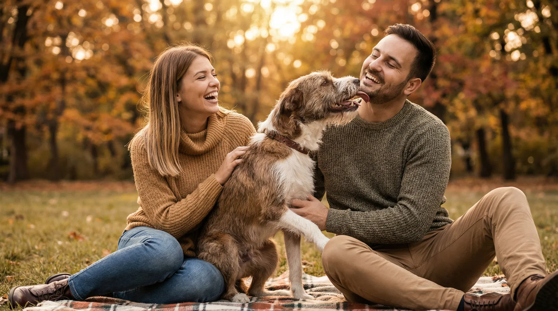 Family with their pet