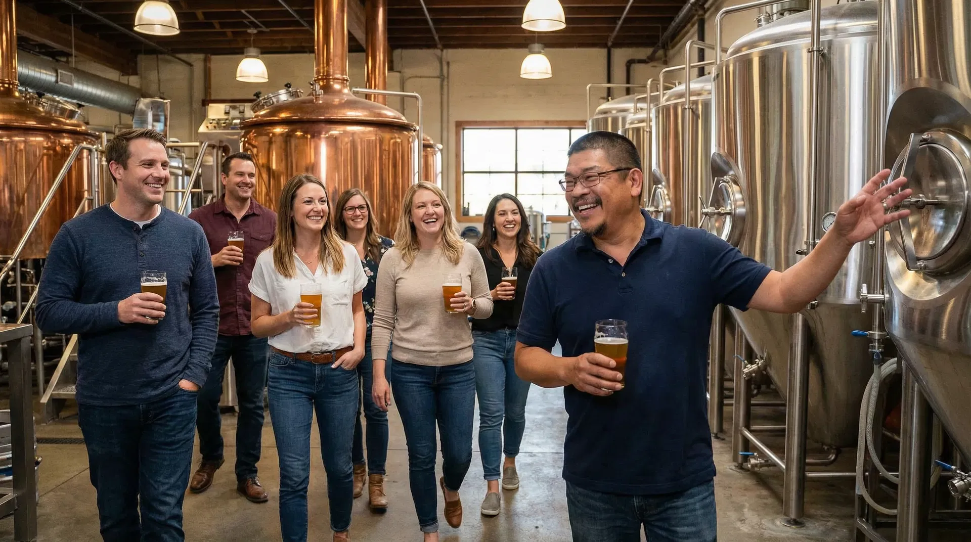 Carlos leading a brewery tour