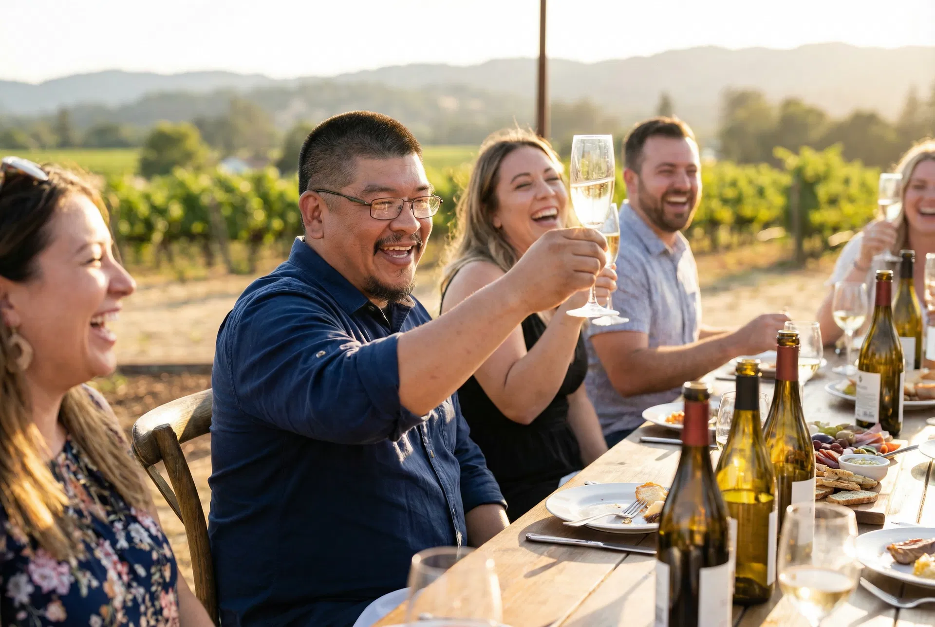 Champagne toast celebration