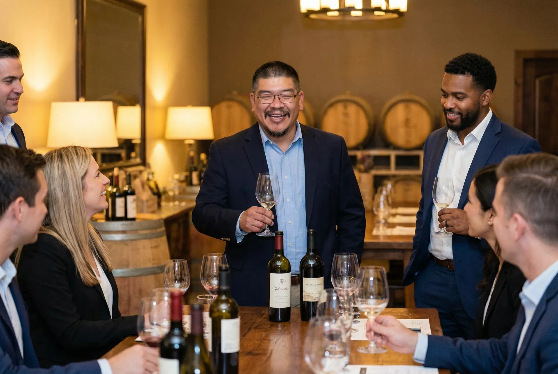 Carlos hosting a corporate event