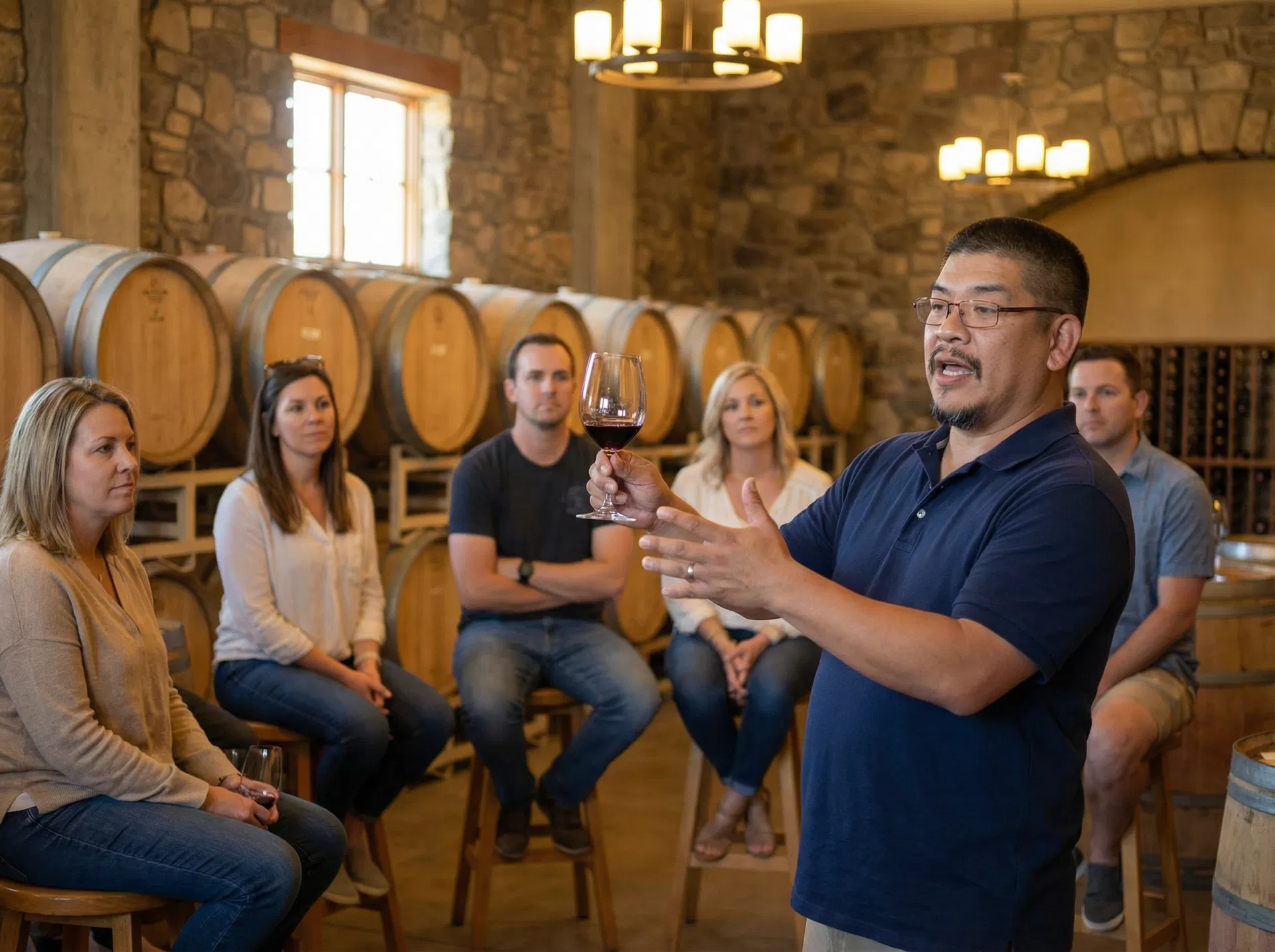 Carlos presenting wines