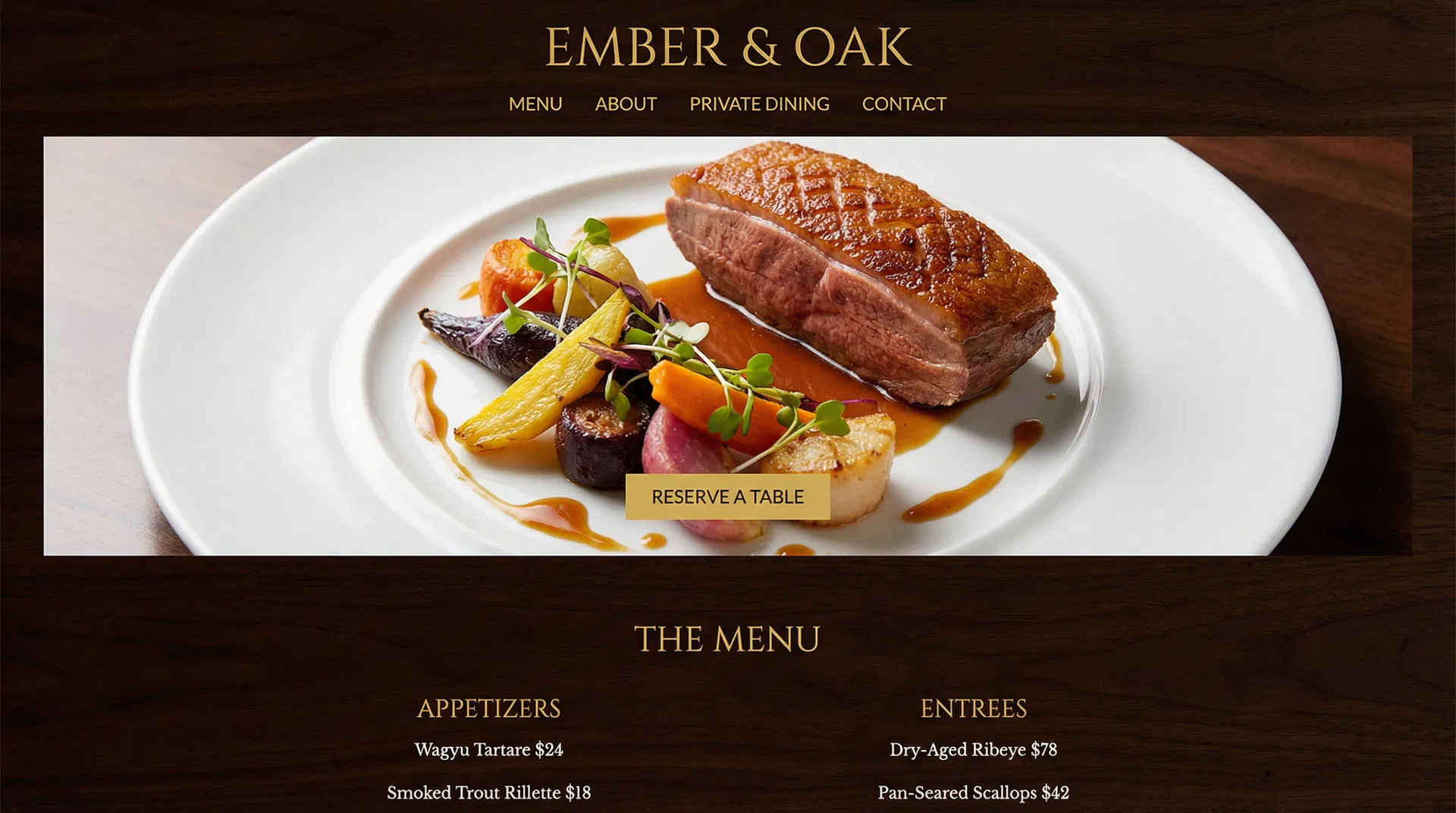 Ember & Oak — a SiteForge premium website