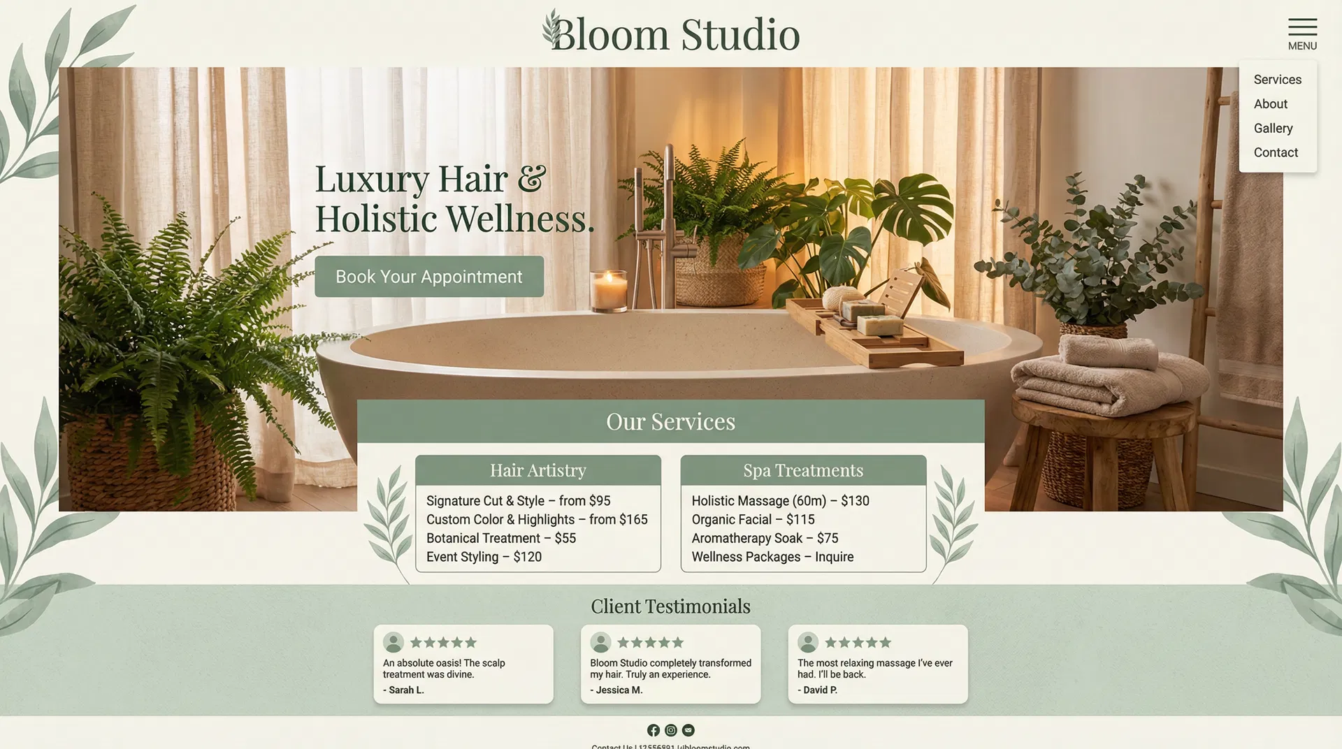 Aura Salon & Spa — a SiteForge premium website