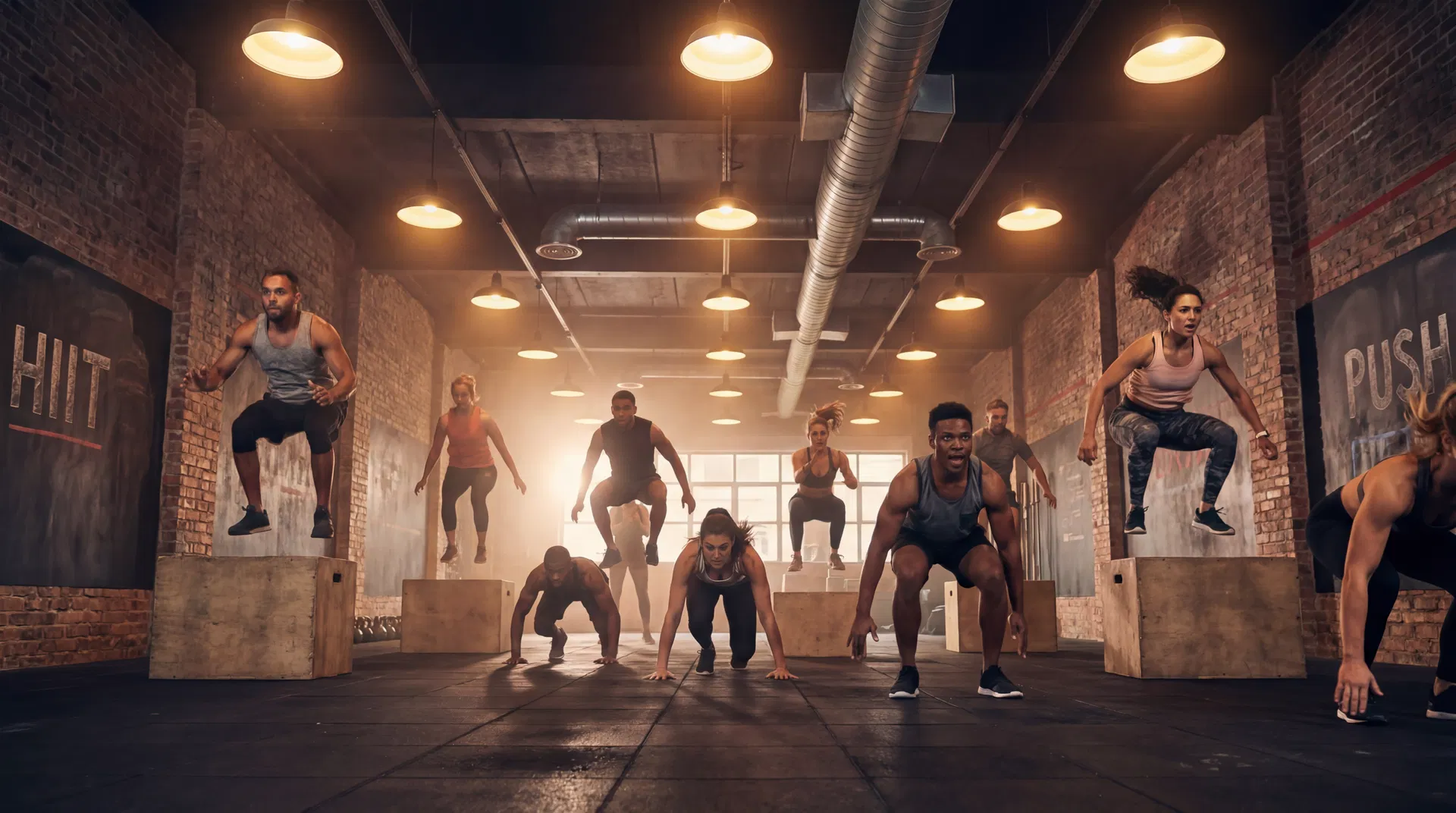 HIIT class in action