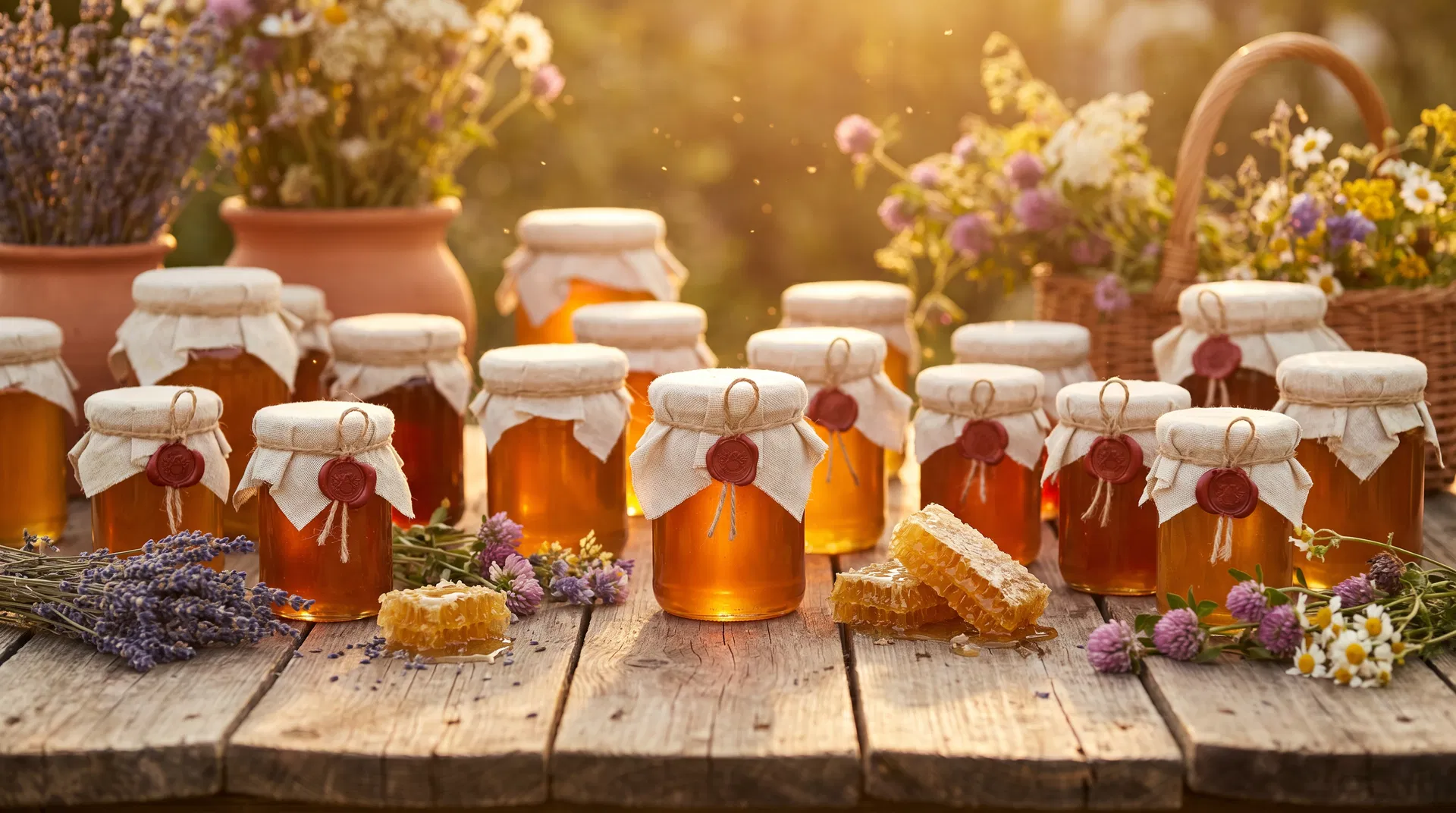 Artisan honey jars
