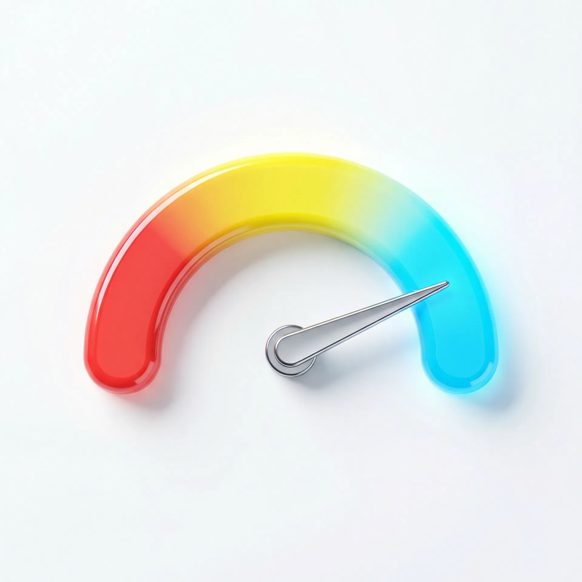 Credit score gauge showing improvement