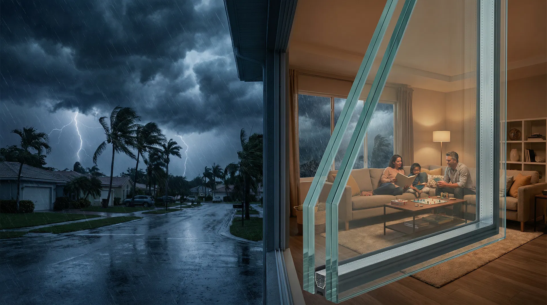 Hurricane protection impact windows on Miami home — storm-rated glass by Elevate Impact Windows