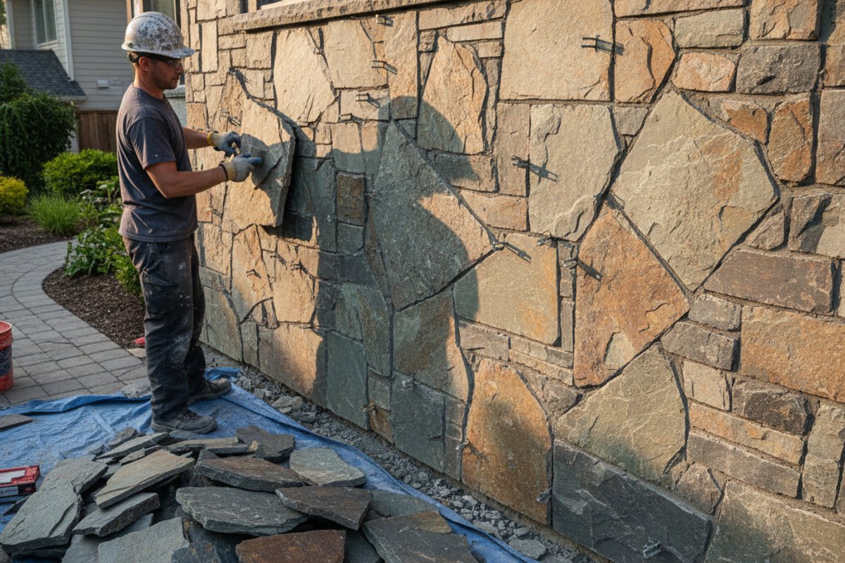 Crystal Lake, IL Stone Veneer House Siding