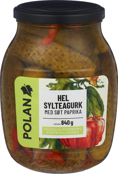 Polan Hel Sylteagurk med søt paprika 840g