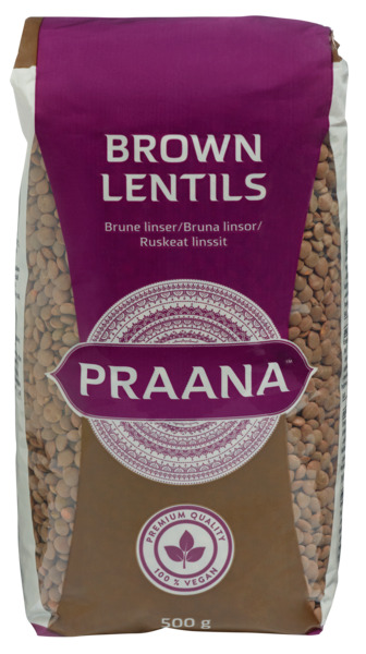 Praana Brown Lentils 500g