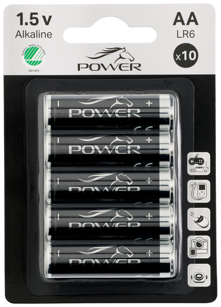 Power AA LR6 1.5v Alkaline Batteries 10-pack