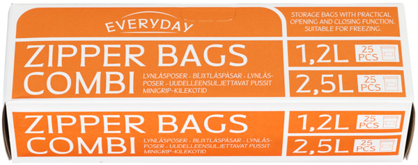 Everyday Zipper Bags Combi 1.2L & 2.5L