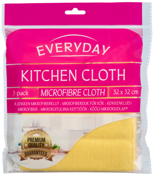 Everyday Kitchen Cloth Microfibre Cloth 3-pack 32x32cm