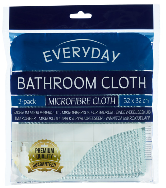 Everyday Bathroom Cloth Microfibre Cloth 3-pack 32x32cm