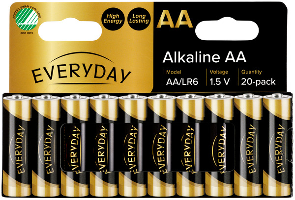 Everyday Alkaline AA 20-pack