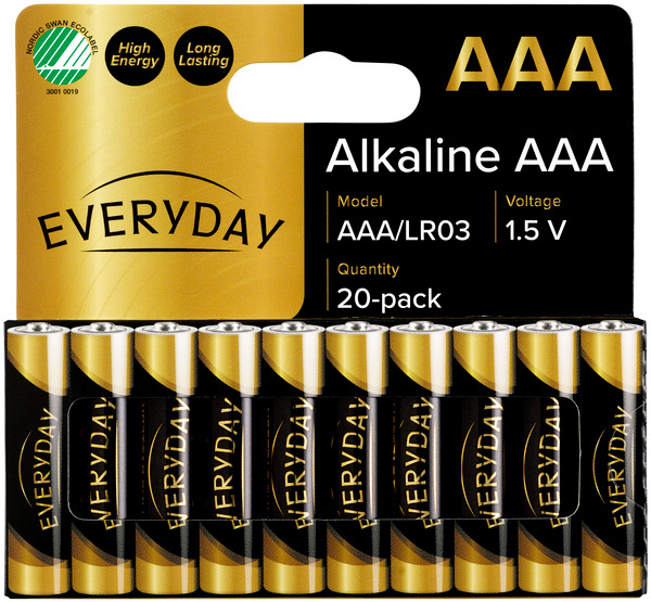 Everyday Alkaline AAA 20-pack