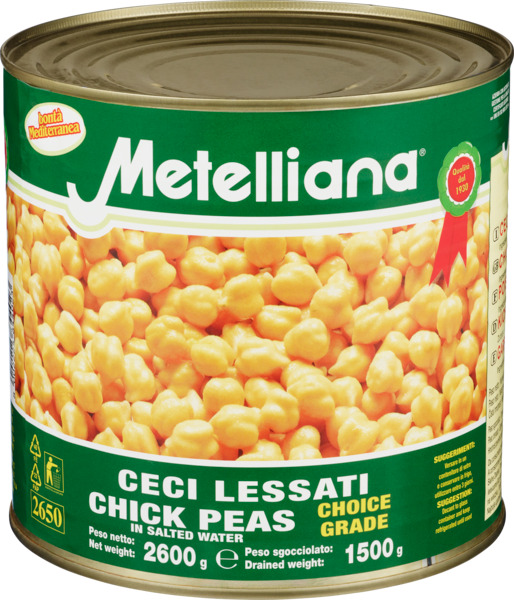 Metelliana Ceci Lessati Chick Peas 2600g