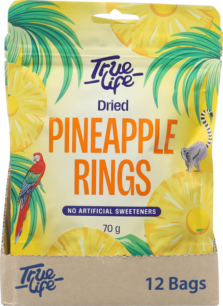 True Life Dried Pineapple Rings 70g