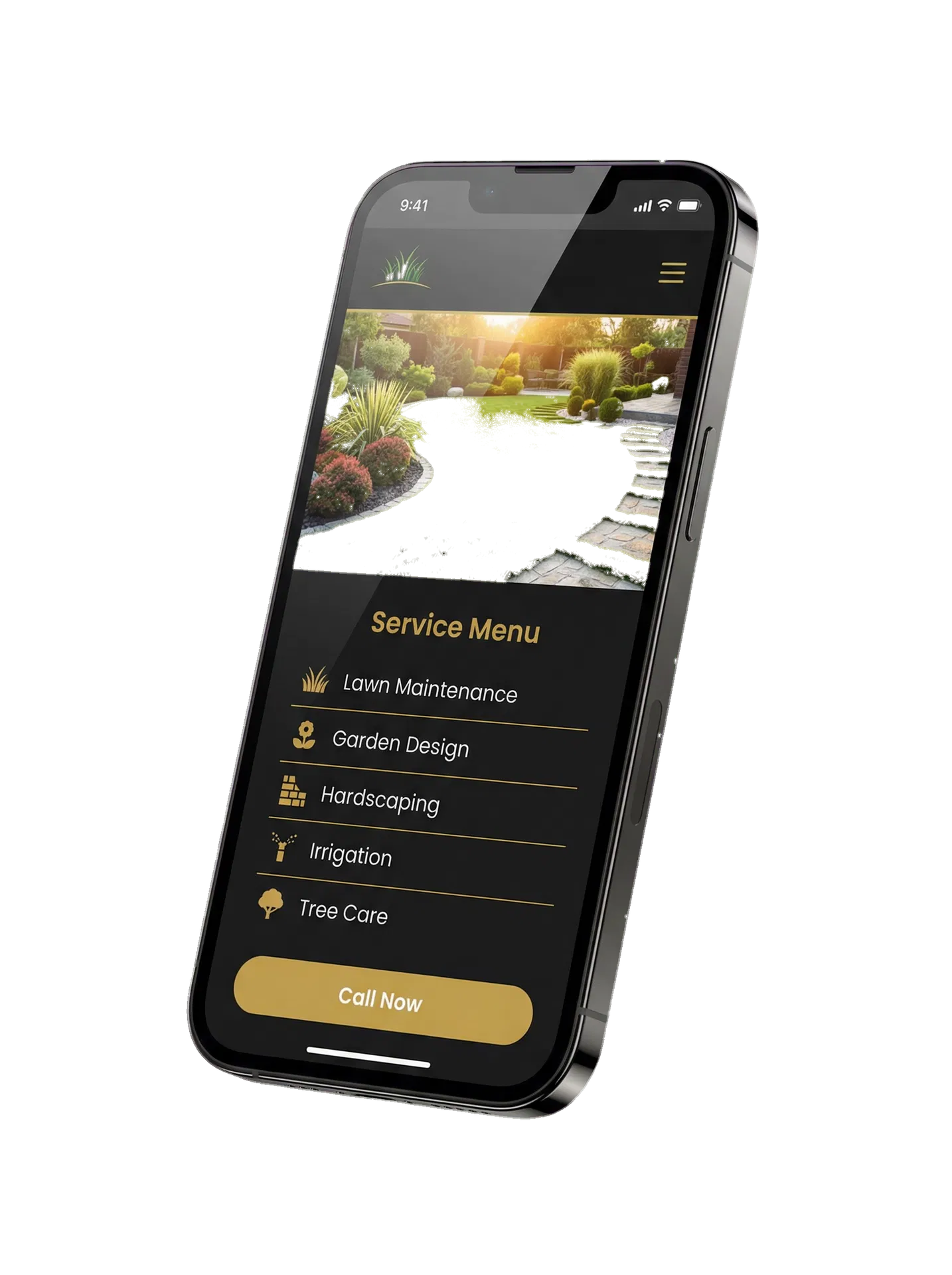Professional service business website on mobile