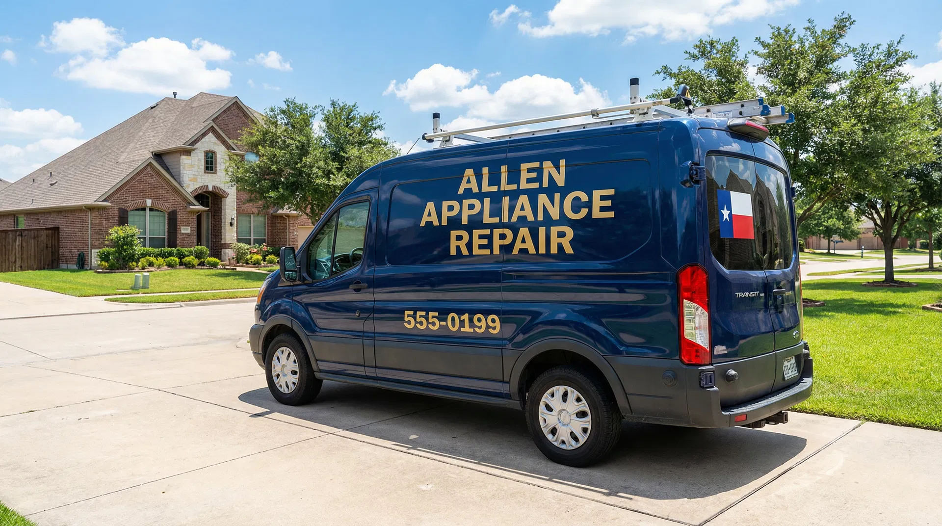 Allen Appliance Repair service van in Allen TX neighborhood