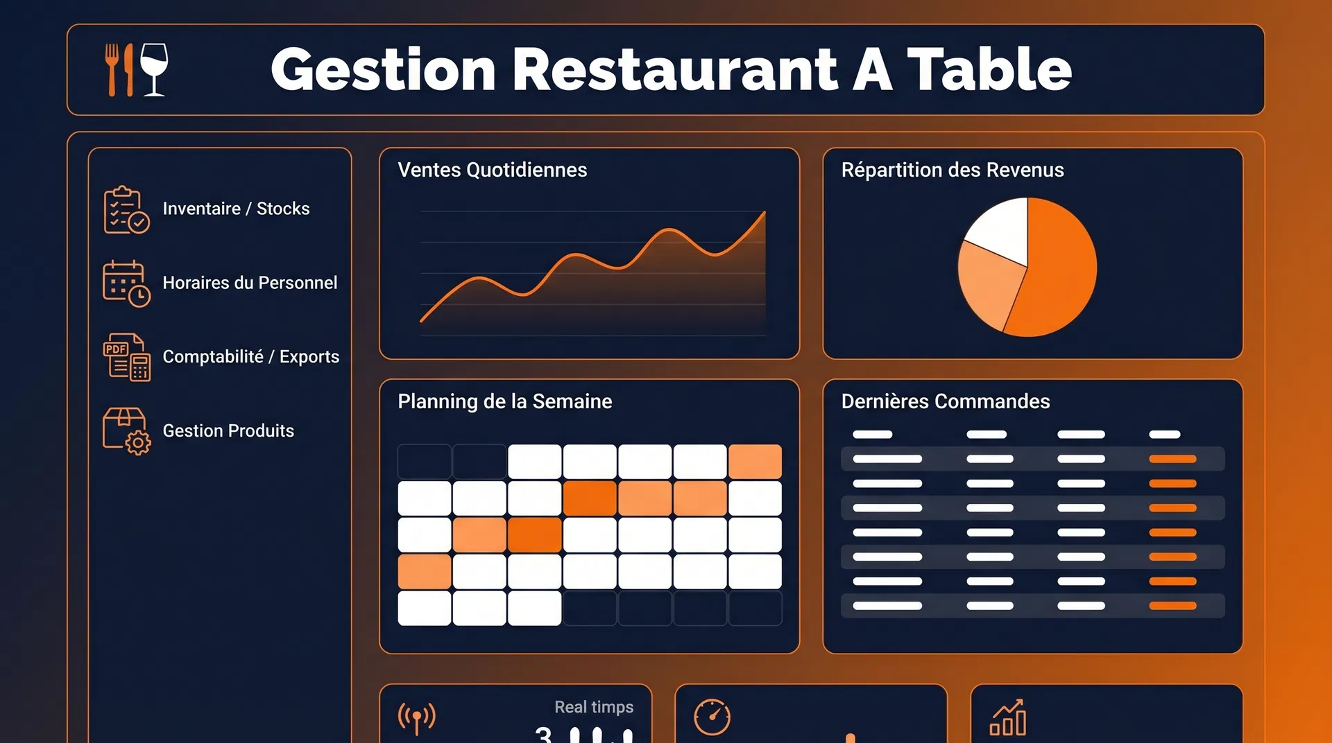 Aperçu du site Gestion Restaurant A Table