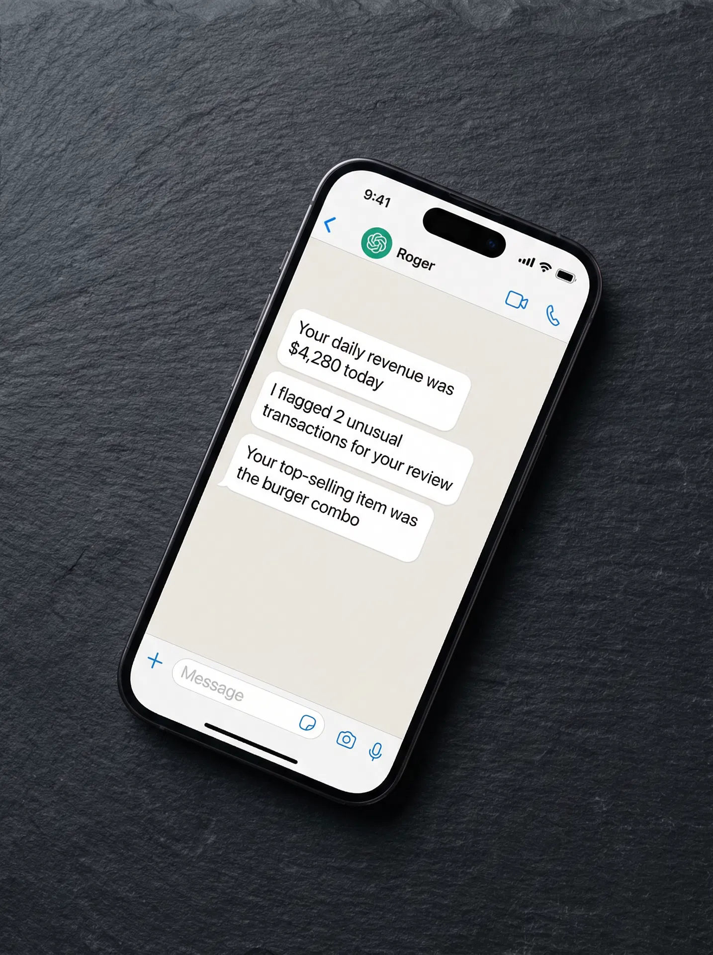 Roger WhatsApp conversation