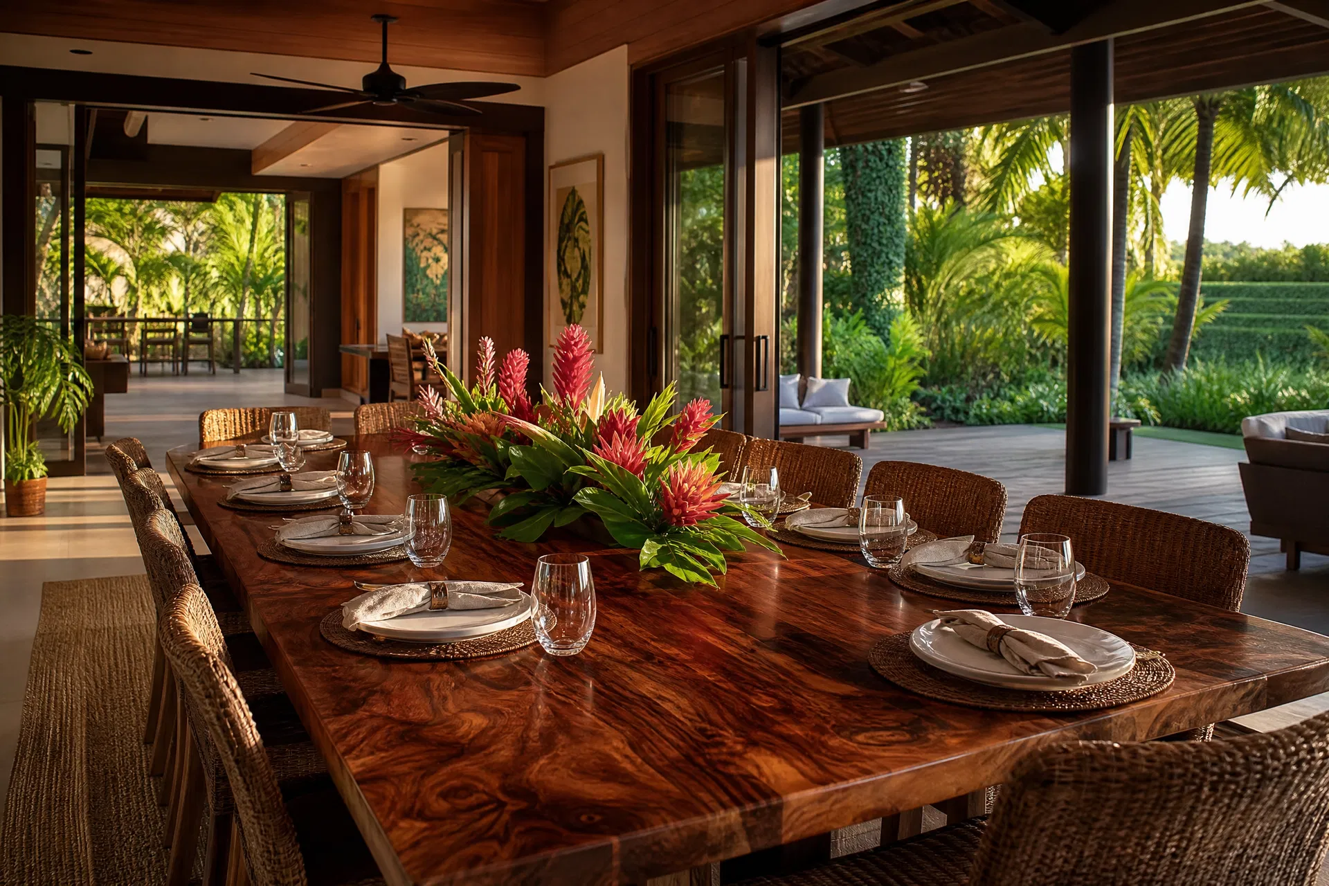 Gathering table for ten at a Kauai villa