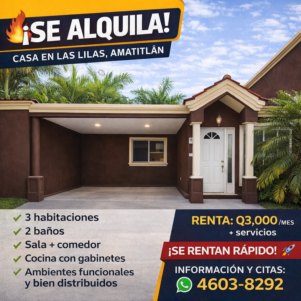 Casa en renta  – Residenciales Las Lilas.
