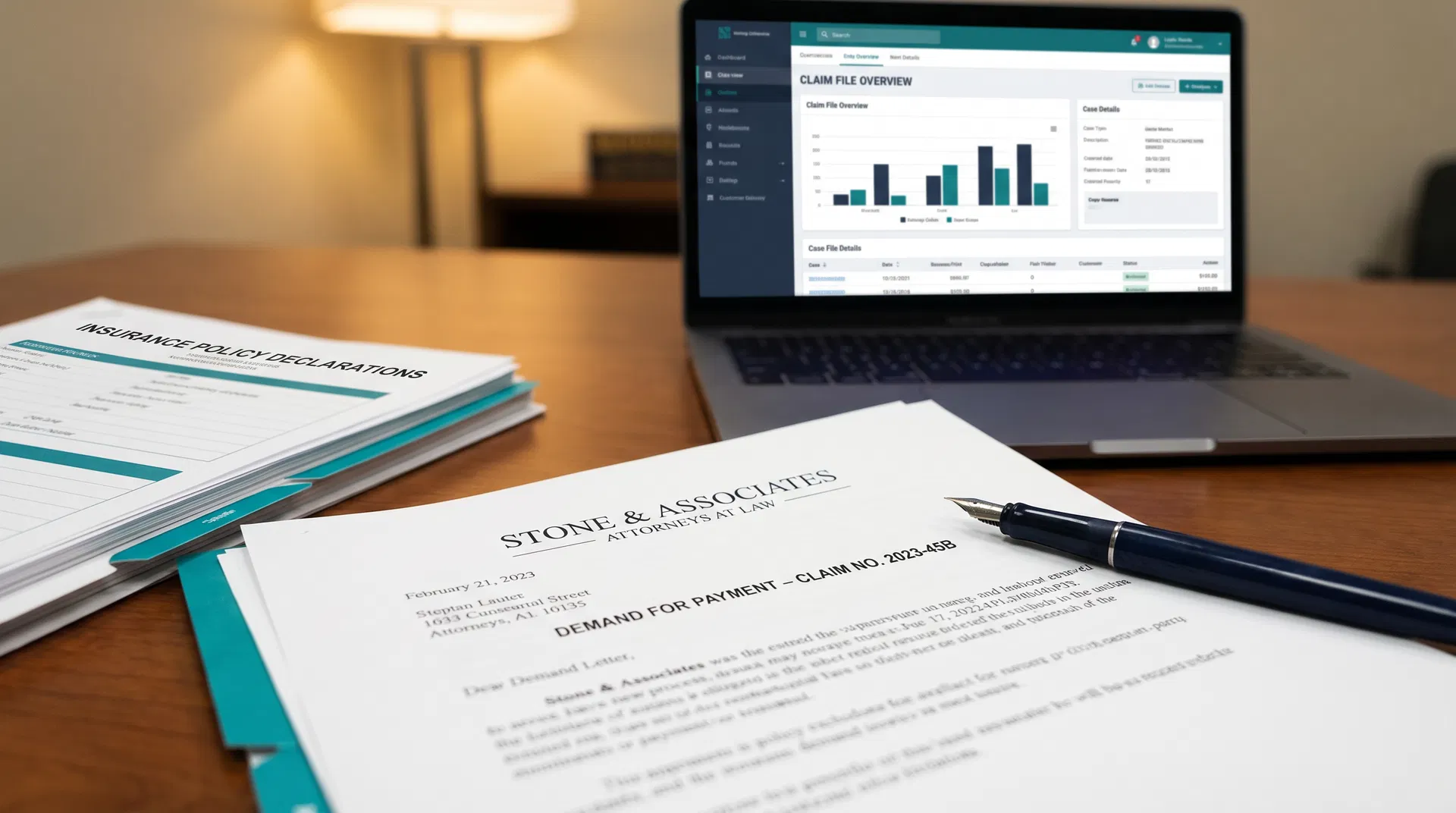 Public adjuster reviewing a demand letter before sending to insurance carrier