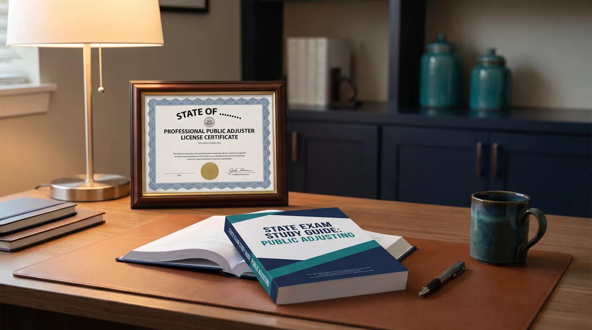 Public adjuster license certificate and state exam study materials