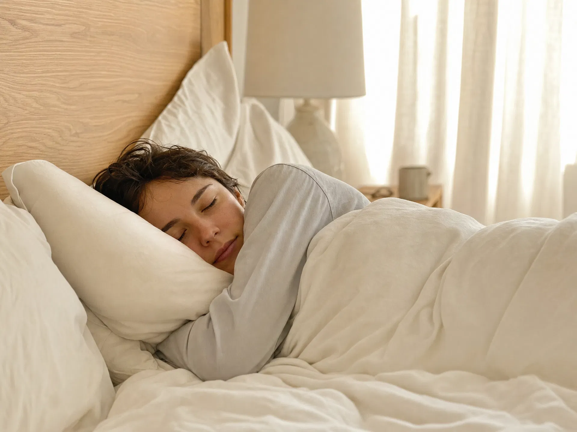 Adult taking a quiet moment after a poor night's sleep