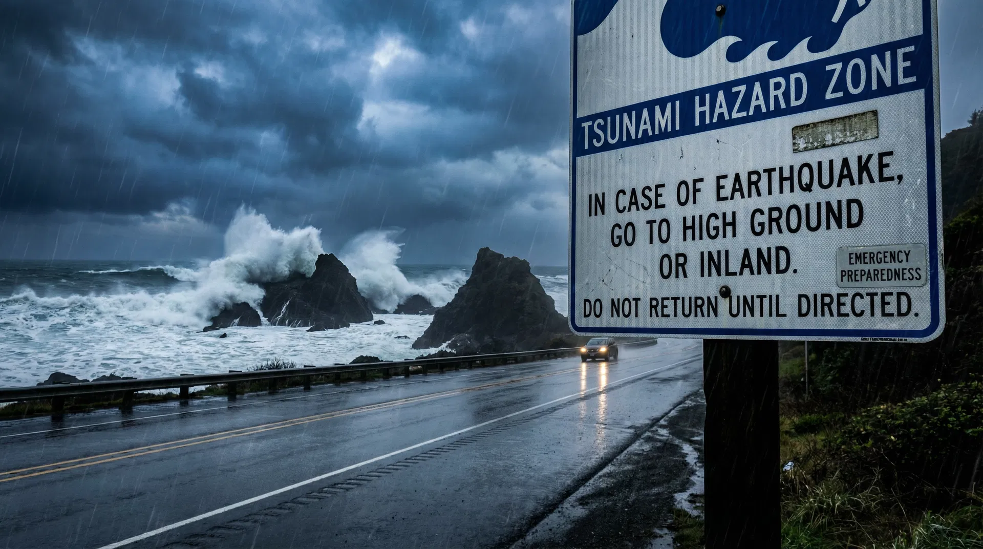 Oregon Coast cliffs and ocean representing seismic risk