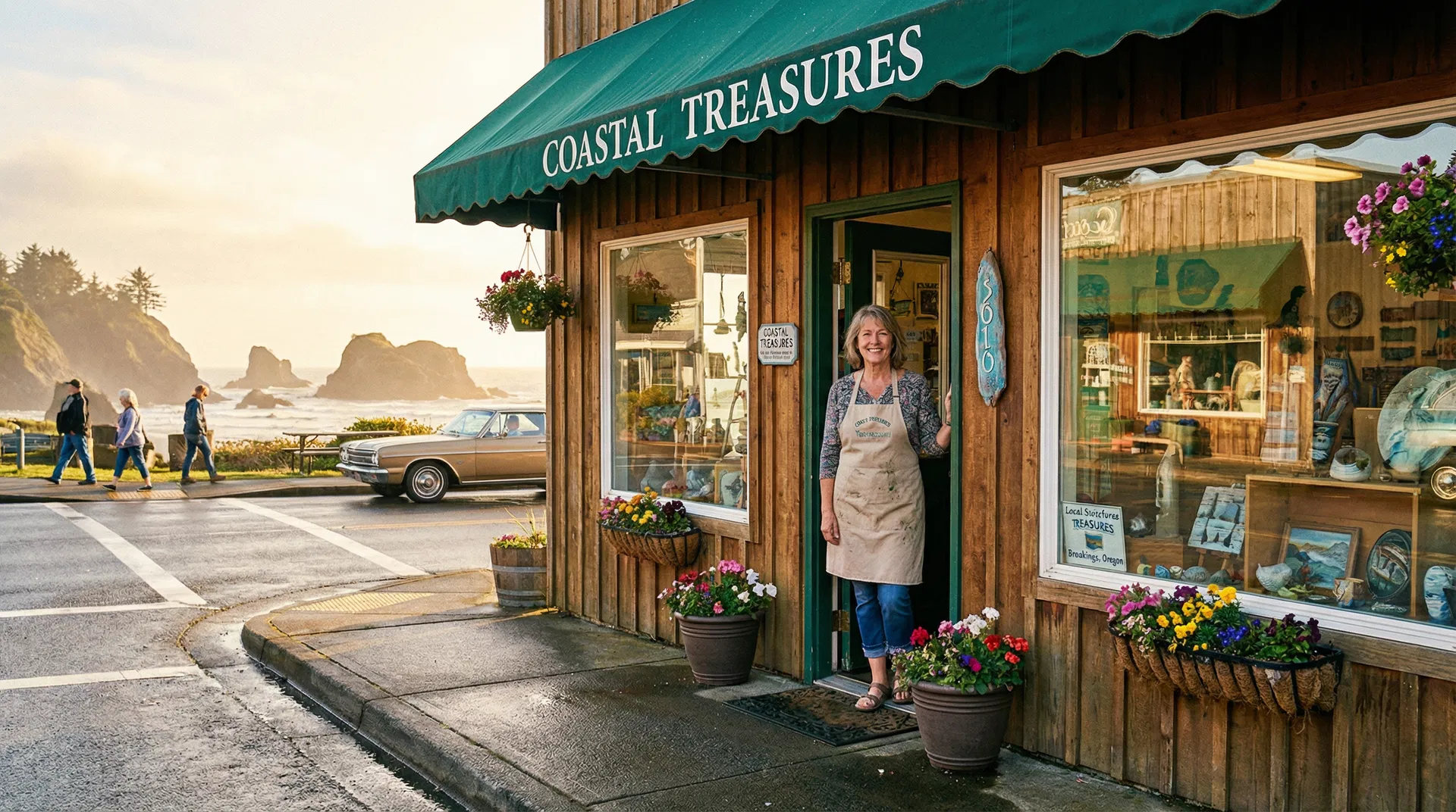 Oregon Coast small business owner in local shop