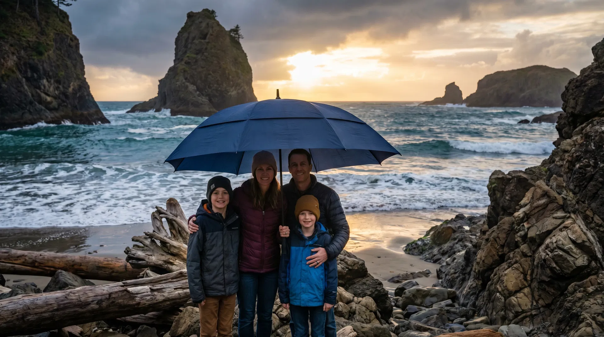 Oregon Coast family protected by umbrella insurance — Gerald Ross Agency