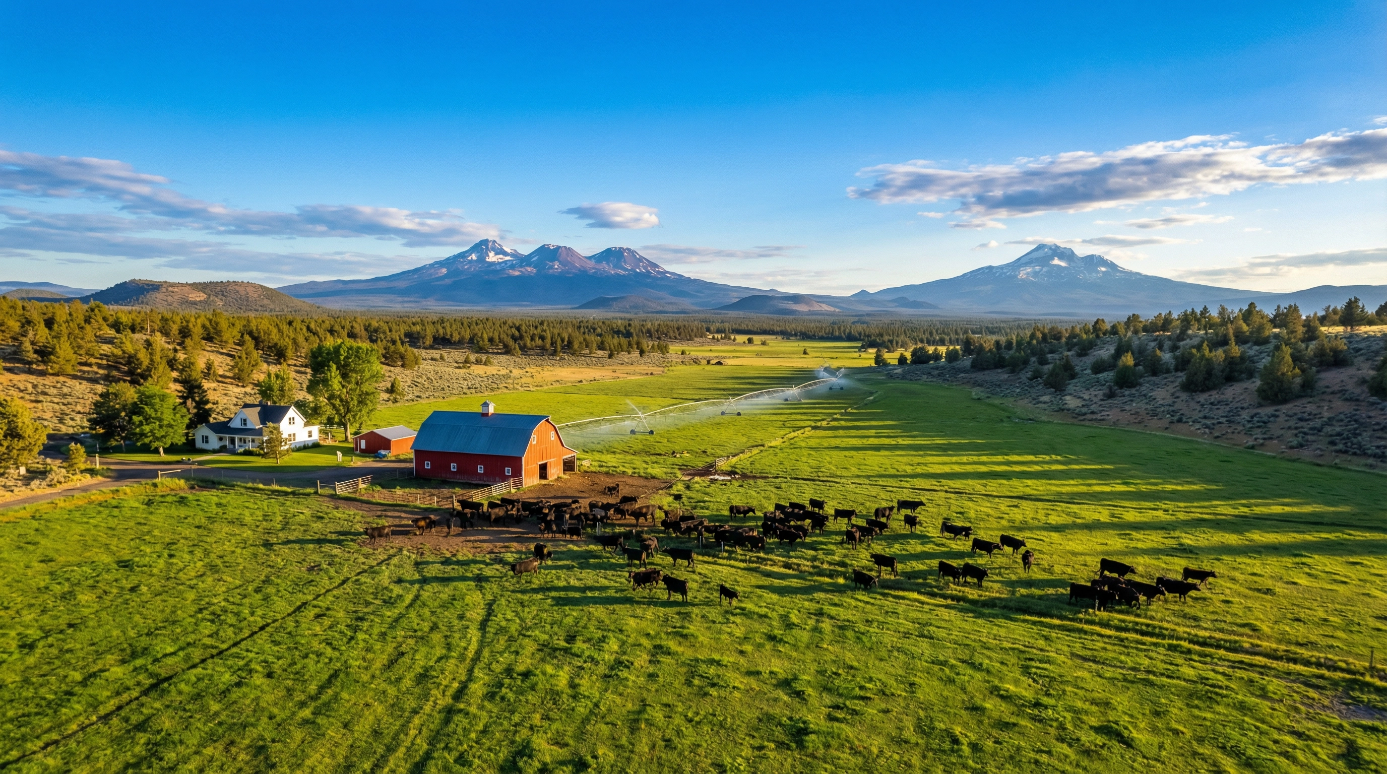 Central Oregon ranch with Three Sisters mountains — farm and ranch insurance