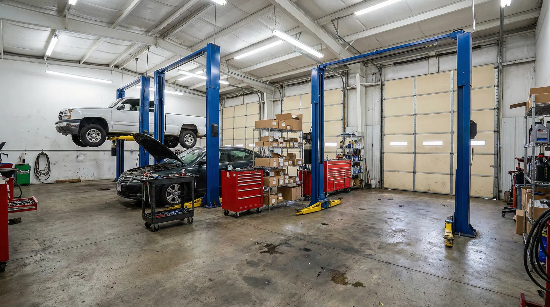 CTR Automotive multi-bay shop with vehicles on lifts